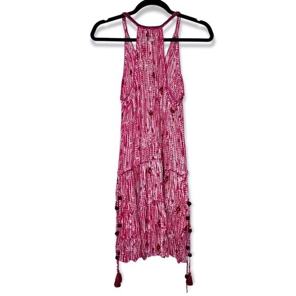 Sz M Poupette St Barth Pink Bety Mini Ruffle Dress Floral Poupette St. Barth - Picture 4 of 8